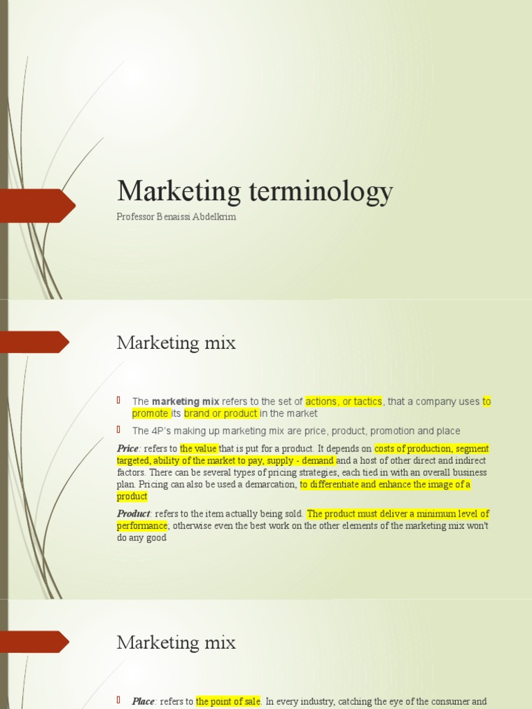 Key Marketing Concepts Explained | PDF | Brand | Market Segmentation