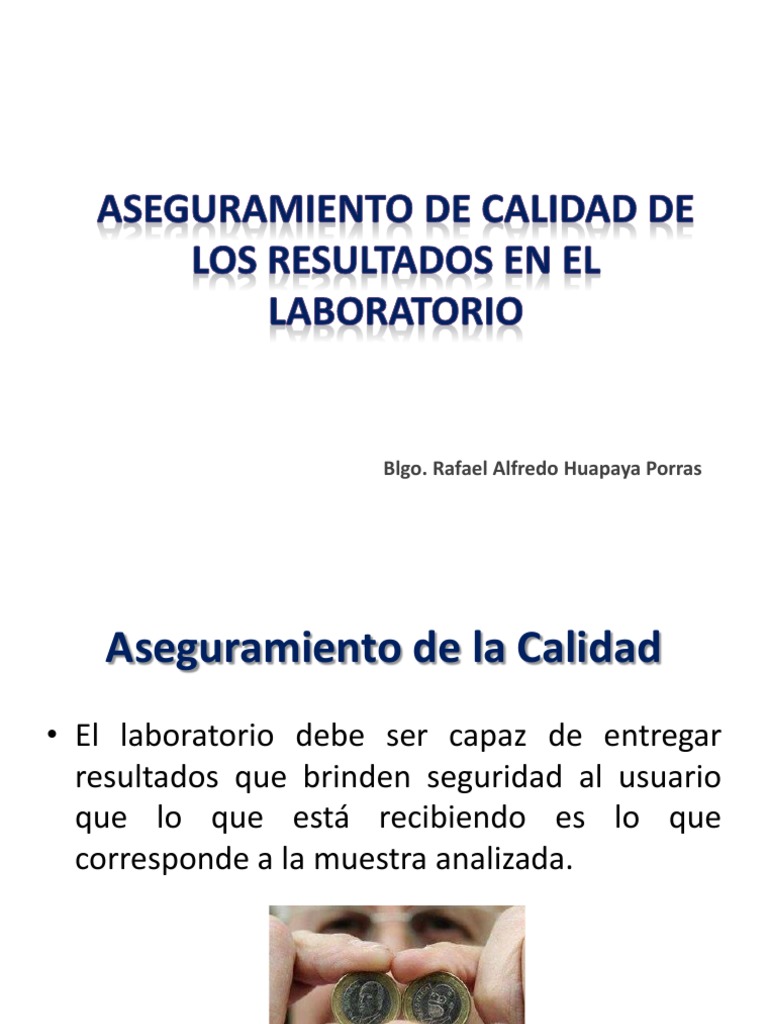 Aseguramiento de La Calidad de Los Resultados en Laboratorios de ...