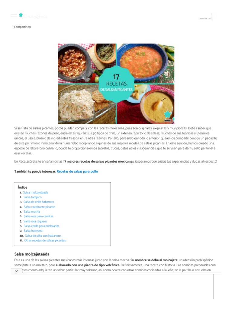 Image Result For Recetas De Salsas Picantes Mexicanas