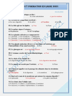 Sujet D'SVT Formation en Ligne 2021: A) À Un Ou Plusieurs Os C) Par Les Tendons