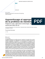 Apprentissage Et Appropriation de La Prothèse de Membre