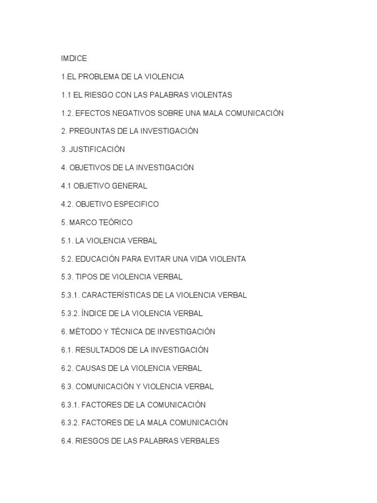 Prevención de la Violencia Verbal | PDF | La violencia contra las ...