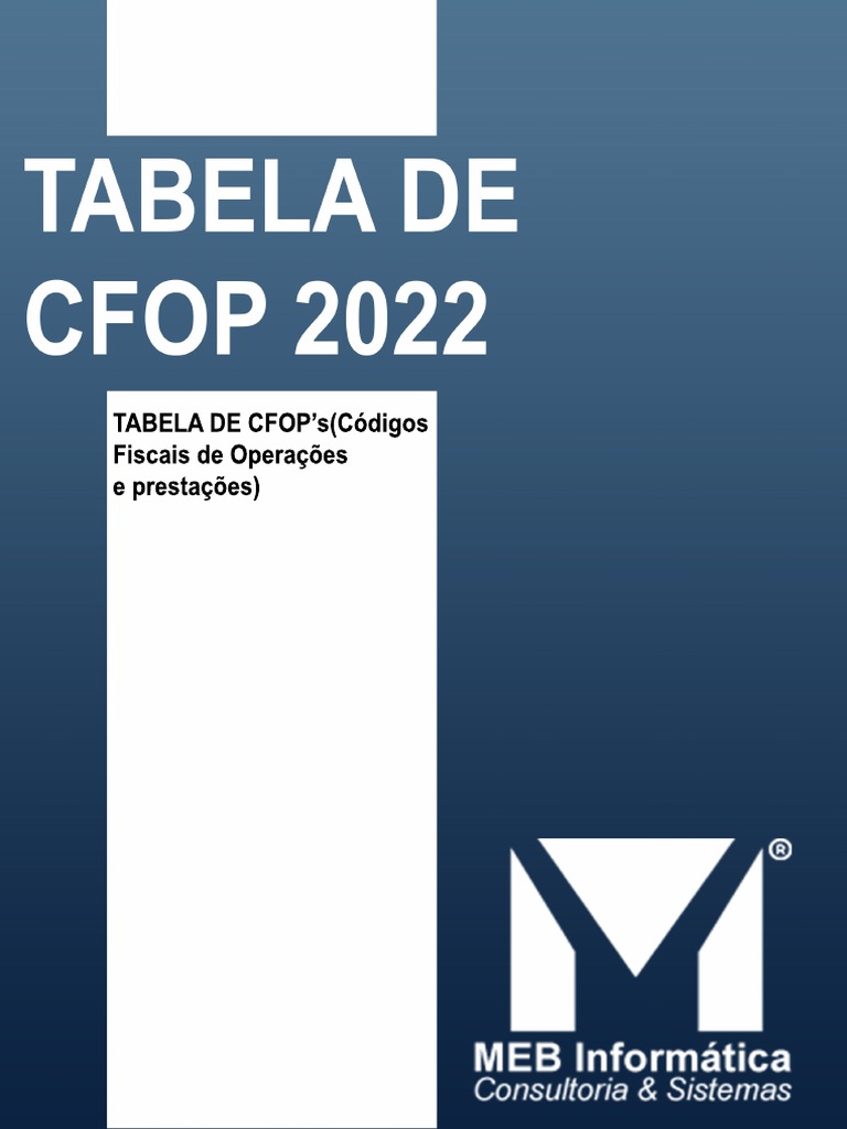 Tabela CFOP 2022 | PDF | Gestão da cadeia de suprimentos | Processo de ...