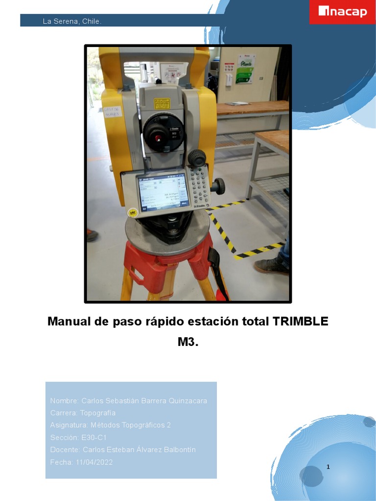 Manual Rápido Estación Total Trimble M3 | PDF | Topografía | Software