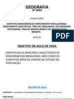 Aula 03 - Retomada de Conteúdo - Crescimento Populacional Mundo e Brasil