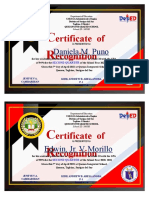 CERTIFICATES of Recognition