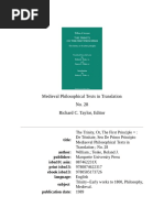 Medieval Philosophical Texts in Translation No. 28 Richard C. Taylor, Editor