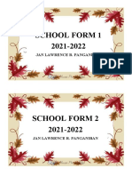 School Form 1 2021-2022: Jan Lawrence R. Panganiban