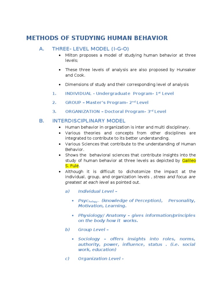 Studying Human Behavior Models | PDF | System | Human Behavior