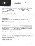 Rock Cycle Webquest Questions Doc 2