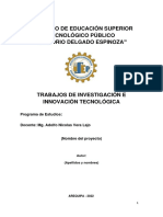 Esquema Propuesto para La Presentación Del Trabajo de Investigación