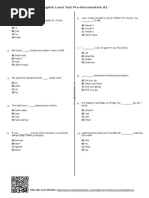 544 - English Level Test Pre Intermediate A2