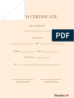 Birth Certificate Template 1 - TemplateLab