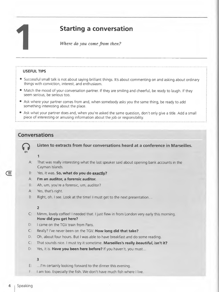 Tips for Starting Conversations | PDF | Language Arts & Discipline