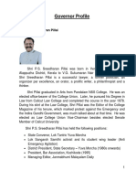 Profile of Shri P S Sreedharan Pillai Governor of Goa