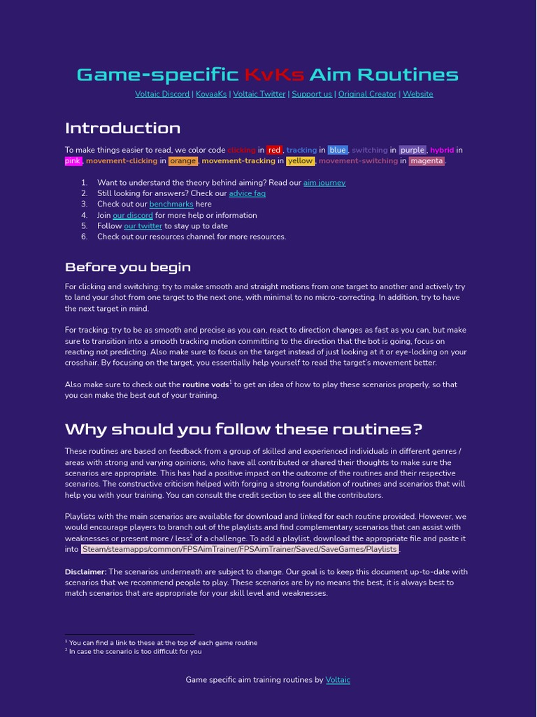 Voltaic X KovaaKs - Game Specific Aim Training Routines Ingles | PDF