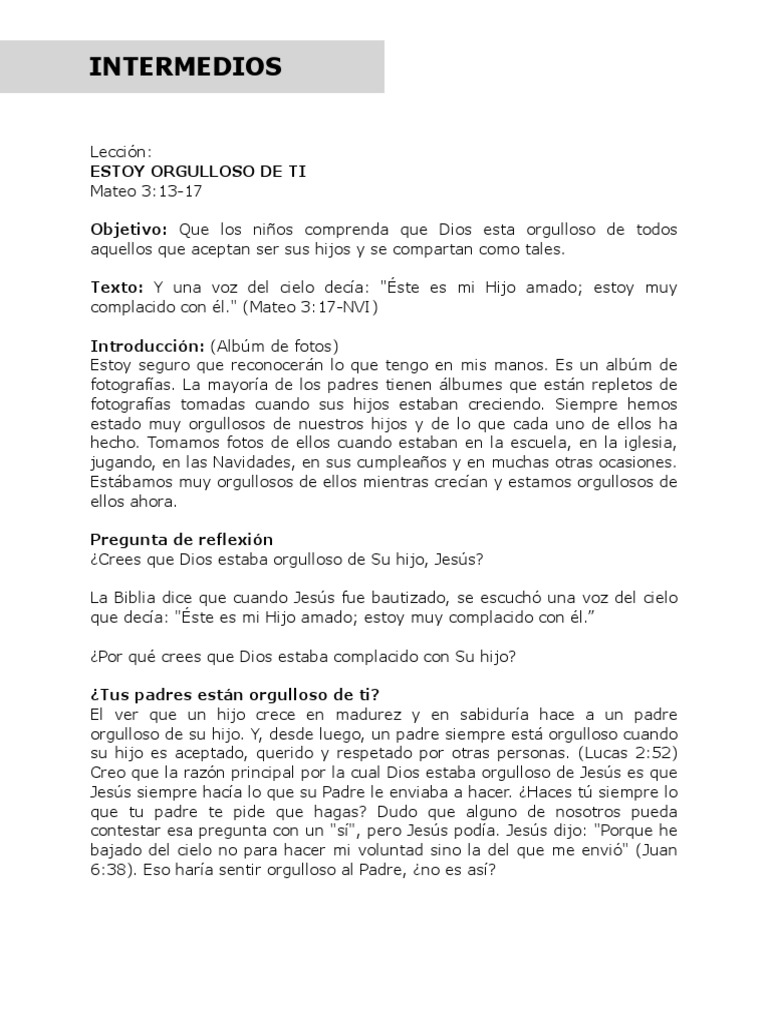 Estoy Orgulloso de Ti | PDF | Jesús