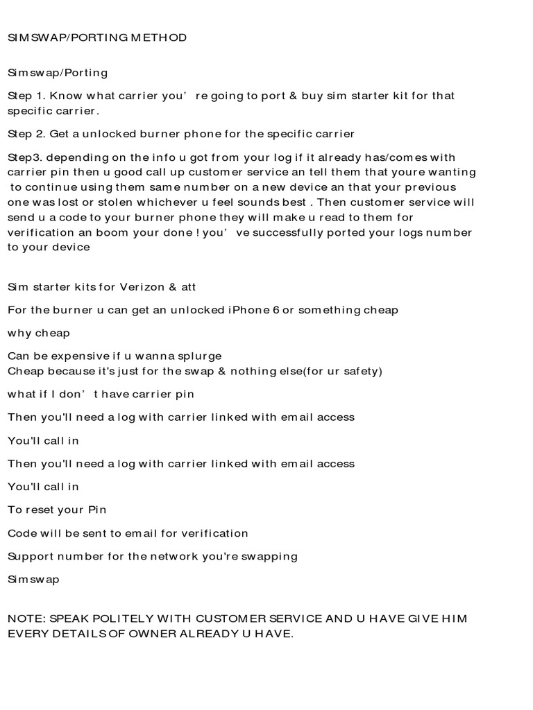 Sim Swap Method | PDF | Career & Growth