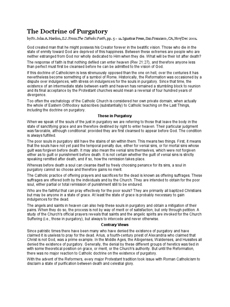 The Doctrine of Purgatory PDF Purgatory Penance