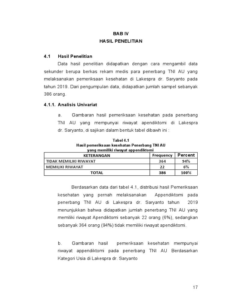 BAB 4 Hasil Penelitian. | PDF
