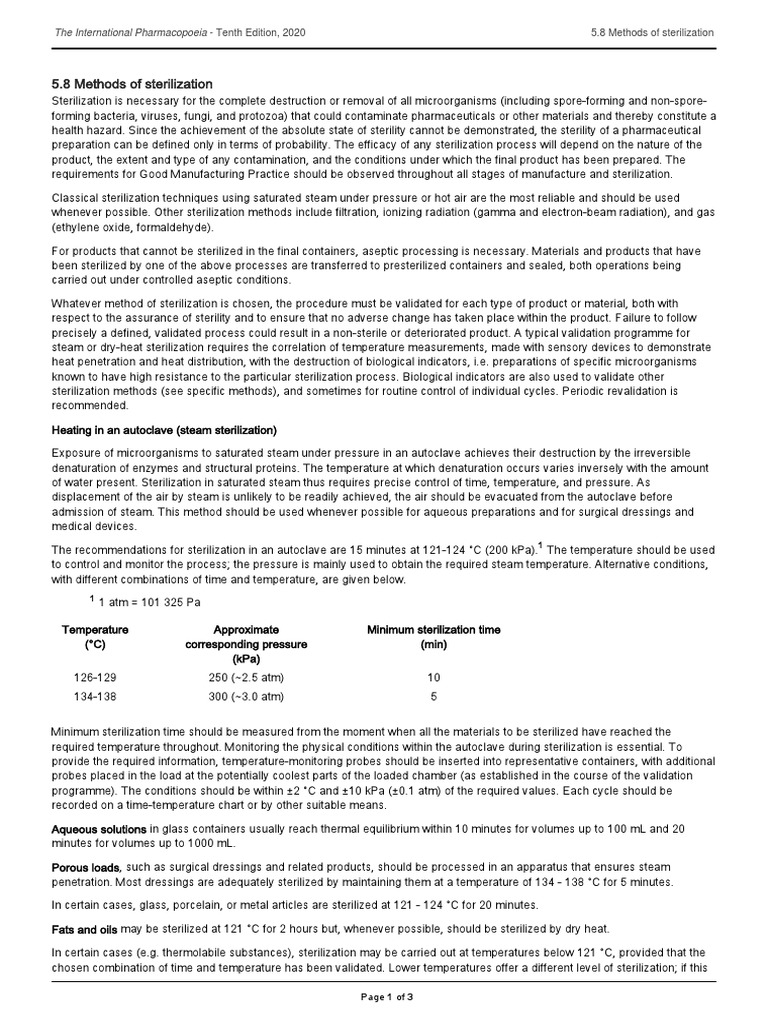 7.5.9.5.8 Methods of Sterilization PDF Sterilization (Microbiology) Filtration