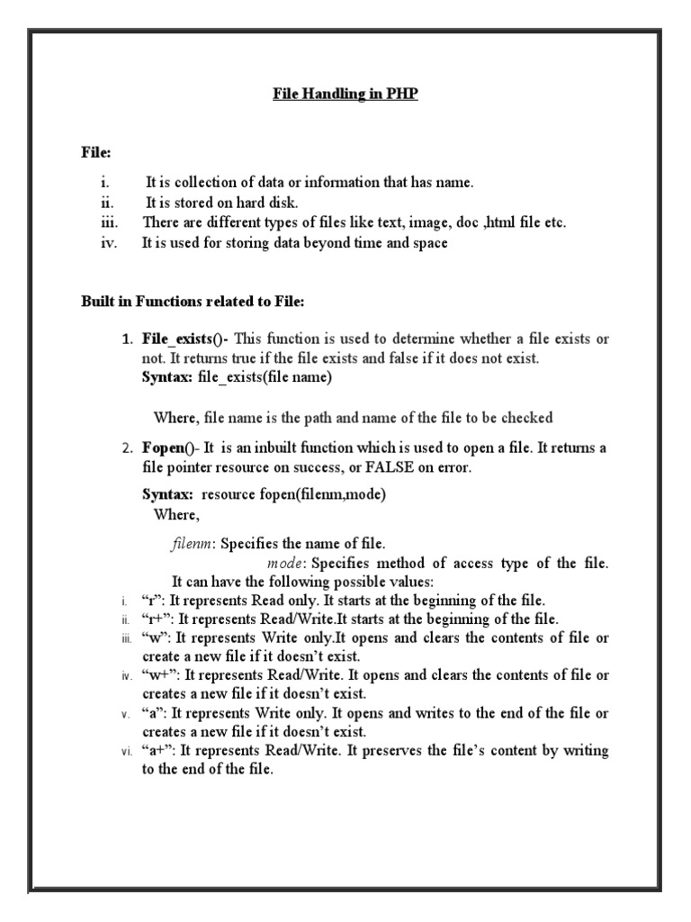 Chap3File Handling in PHP PDF Computer File Php