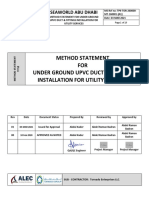 Method Statement For Underground UPVC Duct & Fittings Installation For Utility Services