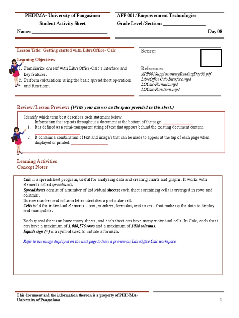 Getting Started with Spreadsheets An Introduction to the LibreOffice