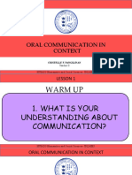Mod. 1 - Oral Com Nature of Communication