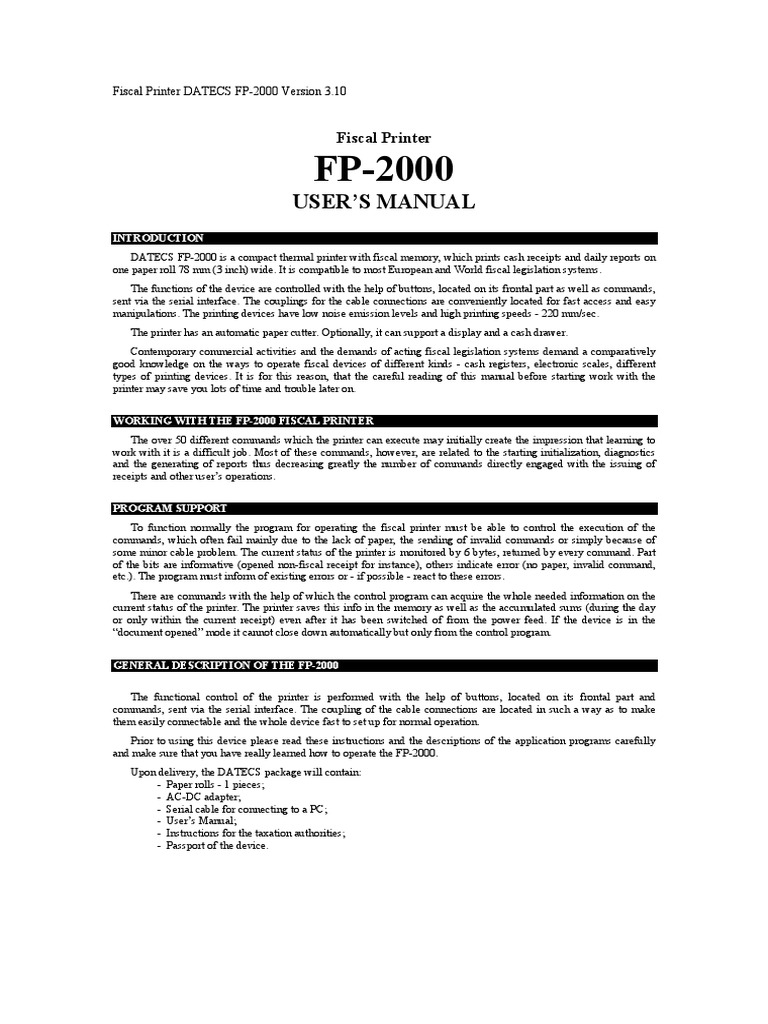 Um Fp 2000 Pdf Payments Printer Computing