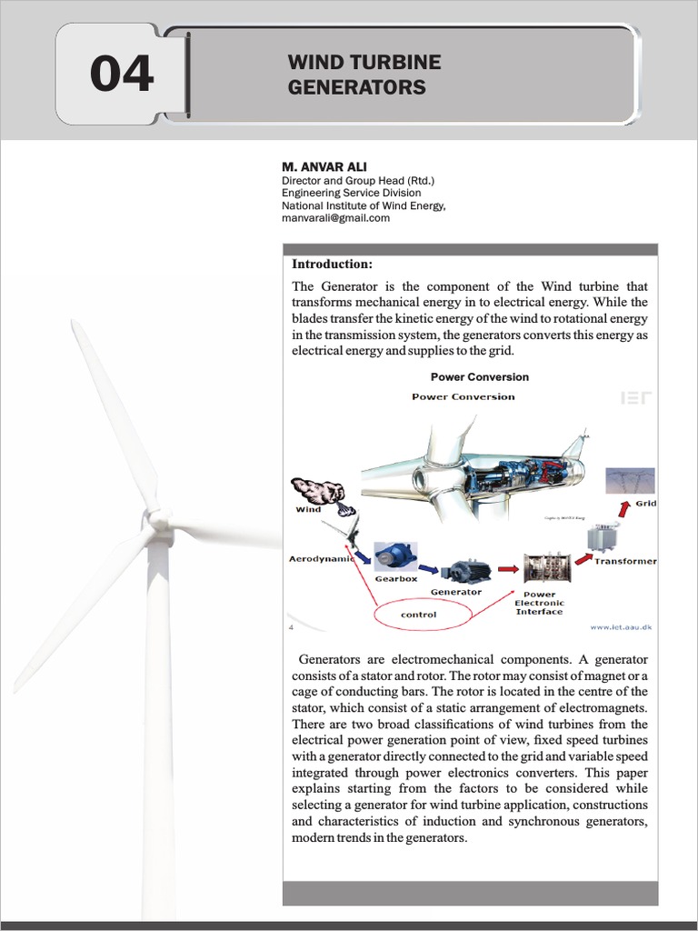Types of Wind Turbine Generators | PDF | Electric Generator | Electric ...