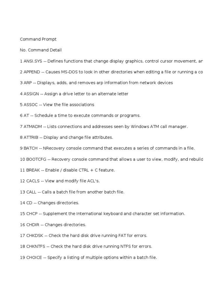 Command Prompt File Listing Commands | PDF | Command Line Interface ...