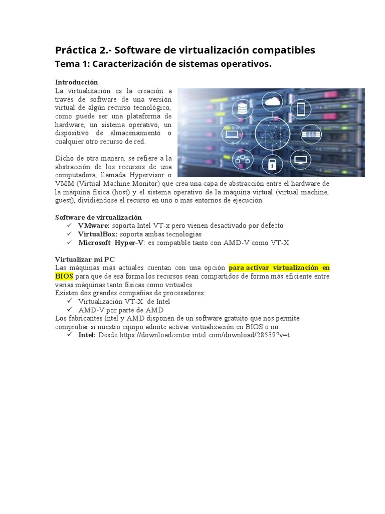 Práctica 2. - Software de Virtualización Compatibles | PDF
