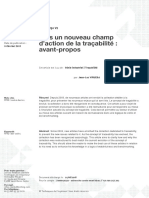 TR50 Vers Un Nouveau Champ D'action de La Traçabilité - Avant-Propos