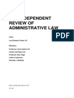 Panel Report To UK Parliament On Judicial Review of Administrative Law