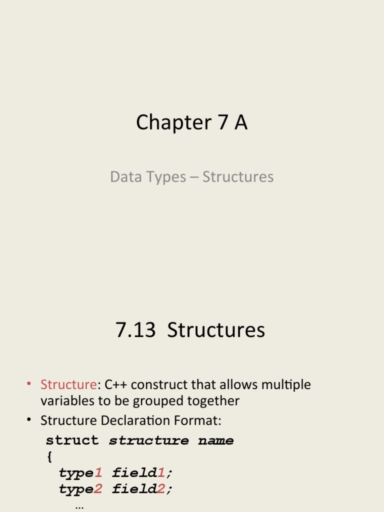 Chapter07 Structures | PDF | Subroutine | Parameter (Computer Programming)