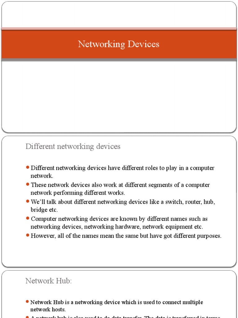 Networking Devices | Download Free PDF | Computer Network | Network Switch