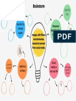 Lluvia de Ideas Mapa Mental Brainstorm Con Bombilla de Luz y Formas Circulares Dibujadas A Mano Multicolor Creativo