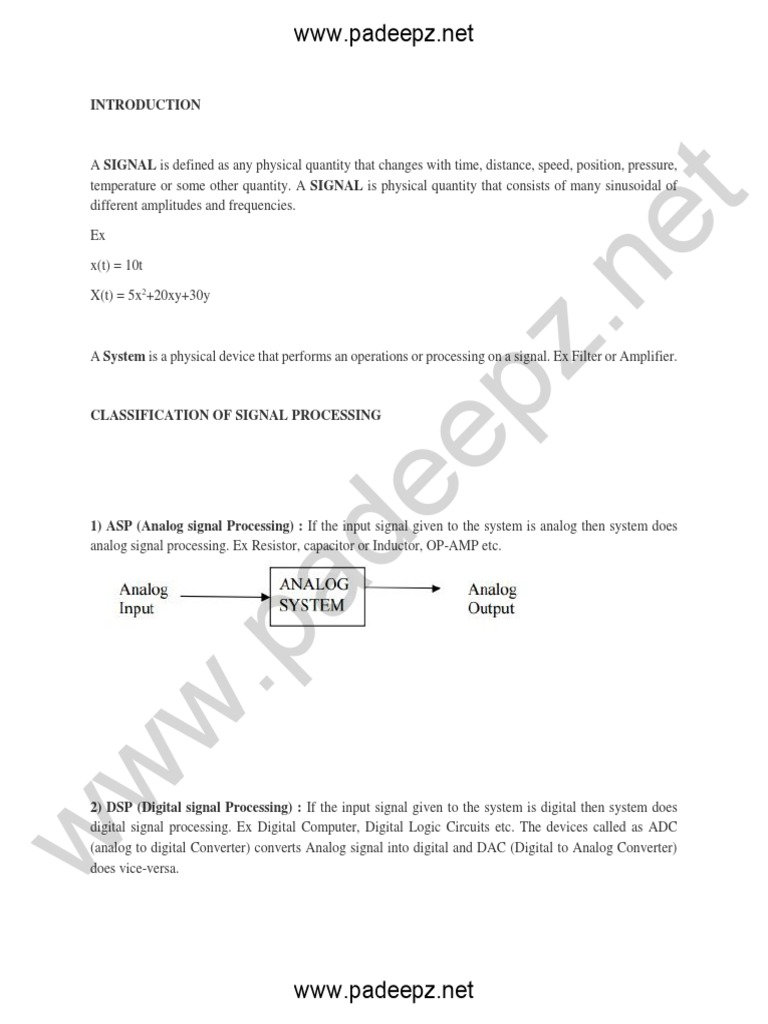 Ee8591 Notes PDF Analogue Electronics Sampling (Signal Processing)