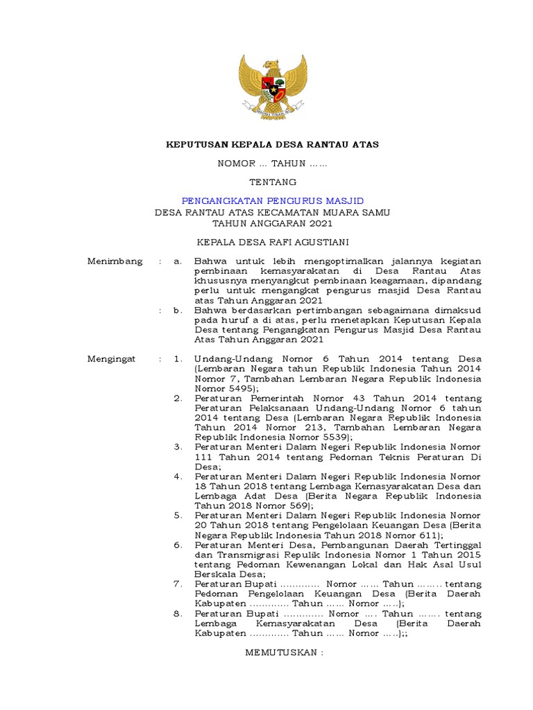 Sk Pengurus Masjid Terbaru Pdf