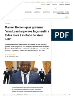 Manuel Homem Quer Governar "Uma Luanda Que Nos Faça Sentir A Todos Mais À Vontade de Viver Nela" - Ver Angola - Diariamente, o Melhor de Angola