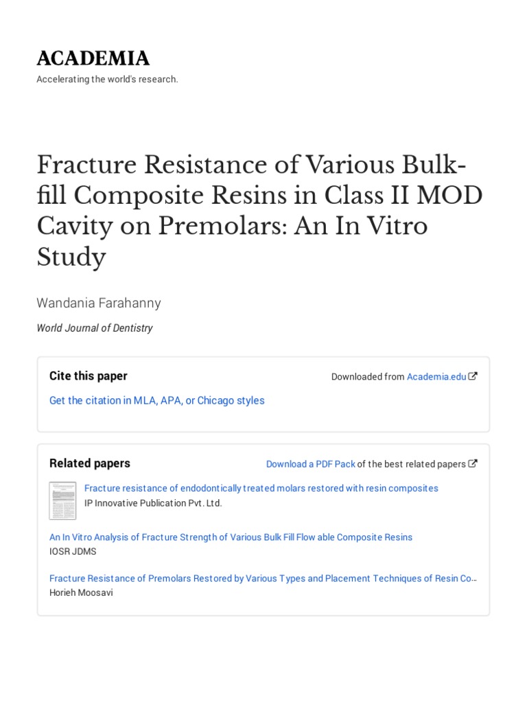 Article 5 Why Bulkfill Compared To Flowable PDF Dental Composite