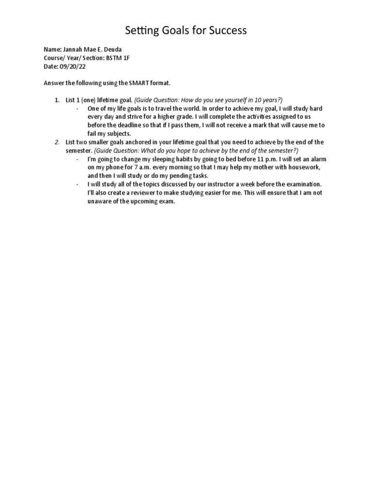 SMART Goal Setting for Success | PDF | Self-Improvement