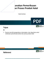 Melaksanakan Pemeriksaan Bahan Dan Proses Produk Halal