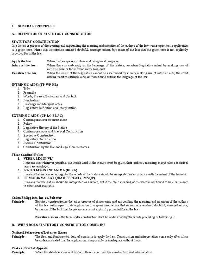 Statutory Construction PDF Statutory Interpretation Constitution