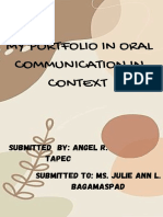 My Portfolio in Oral Communication in Context