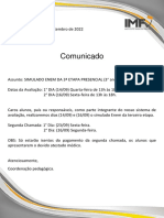 Simulado Enem 3a etapa comunicado