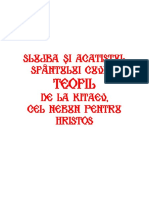 28 Octombrie Si 14 Iulie Slujba Si Acatistul Sfantului Cuvios Teofil de La Kitaev