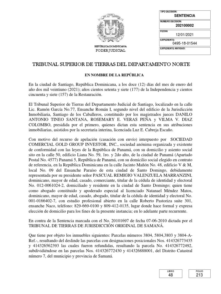 5 Sentencia | PDF | Sentencia (ley) | República Dominicana