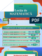 Lecția De: Matematică